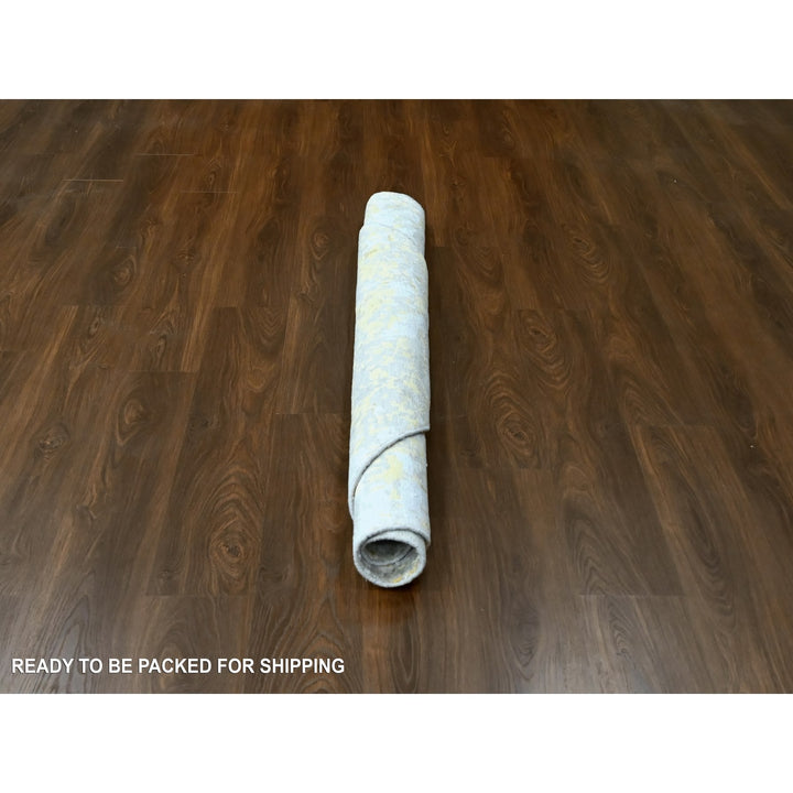 6'0" x 6'0" New Hand Knotted Beige Wool & Silk Round Oriental Rug - MOA10210203
