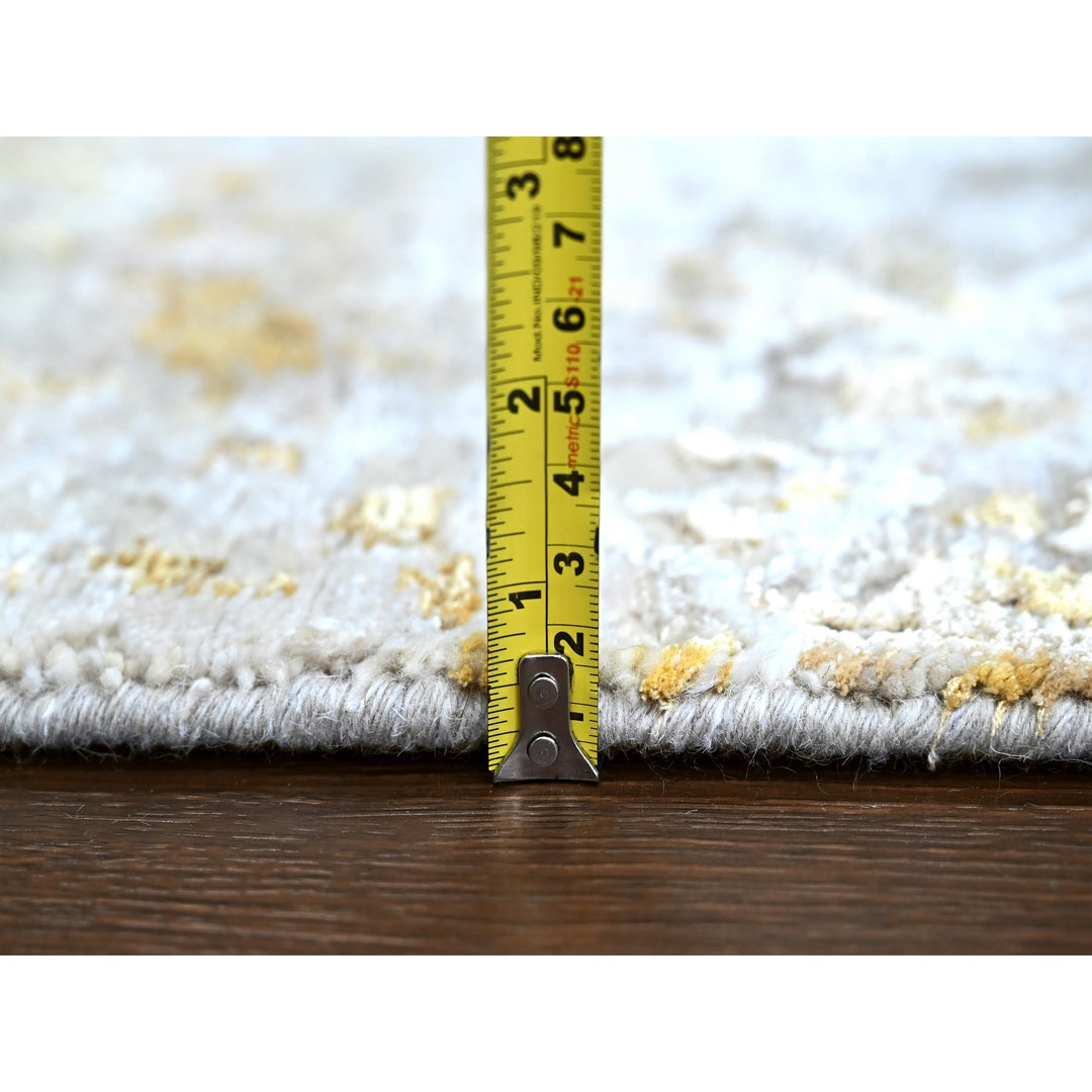 2'10" x 5'0" New Hand Knotted Beige Wool & Silk Rectangle Oriental Rug - MOA10210205