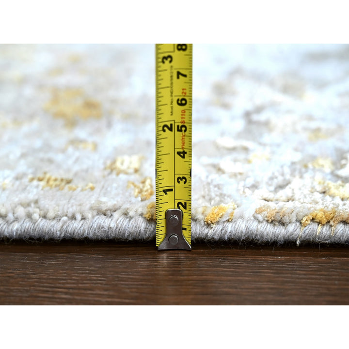2'10" x 5'0" New Hand Knotted Beige Wool & Silk Rectangle Oriental Rug - MOA10210205