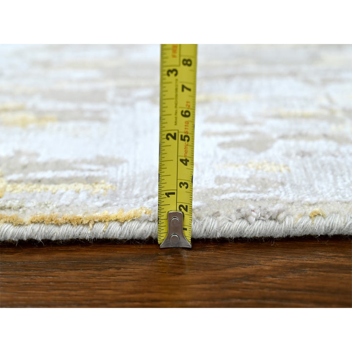 2'7" x 23'6" New Hand Knotted Beige Wool & Silk Runner Oriental Rug - MOA10210207
