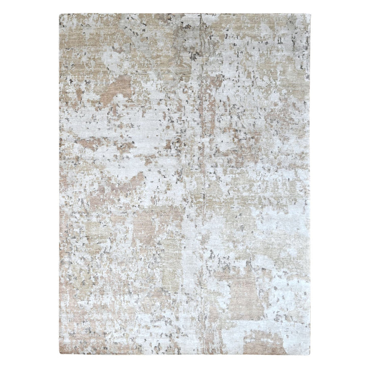 8'11" x 12'1" New Hand Knotted Brown Silk Rectangle Oriental Rug - MOA10210211