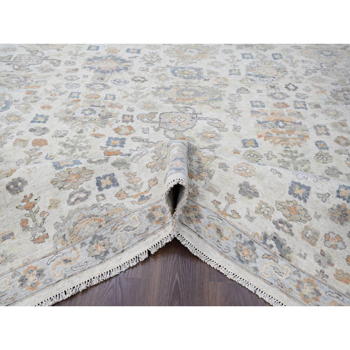 8'10" x 11'10" New Hand Knotted Ivory Wool Rectangle Oriental Rug - MOA10210215