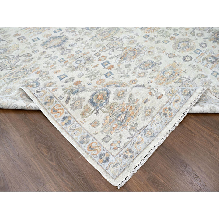 8'10" x 11'10" New Hand Knotted Ivory Wool Rectangle Oriental Rug - MOA10210215