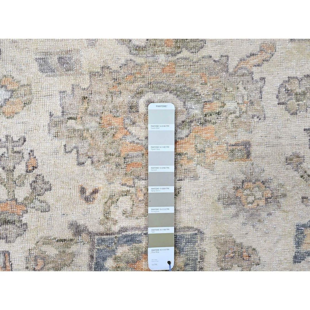 8'10" x 11'10" New Hand Knotted Ivory Wool Rectangle Oriental Rug - MOA10210215