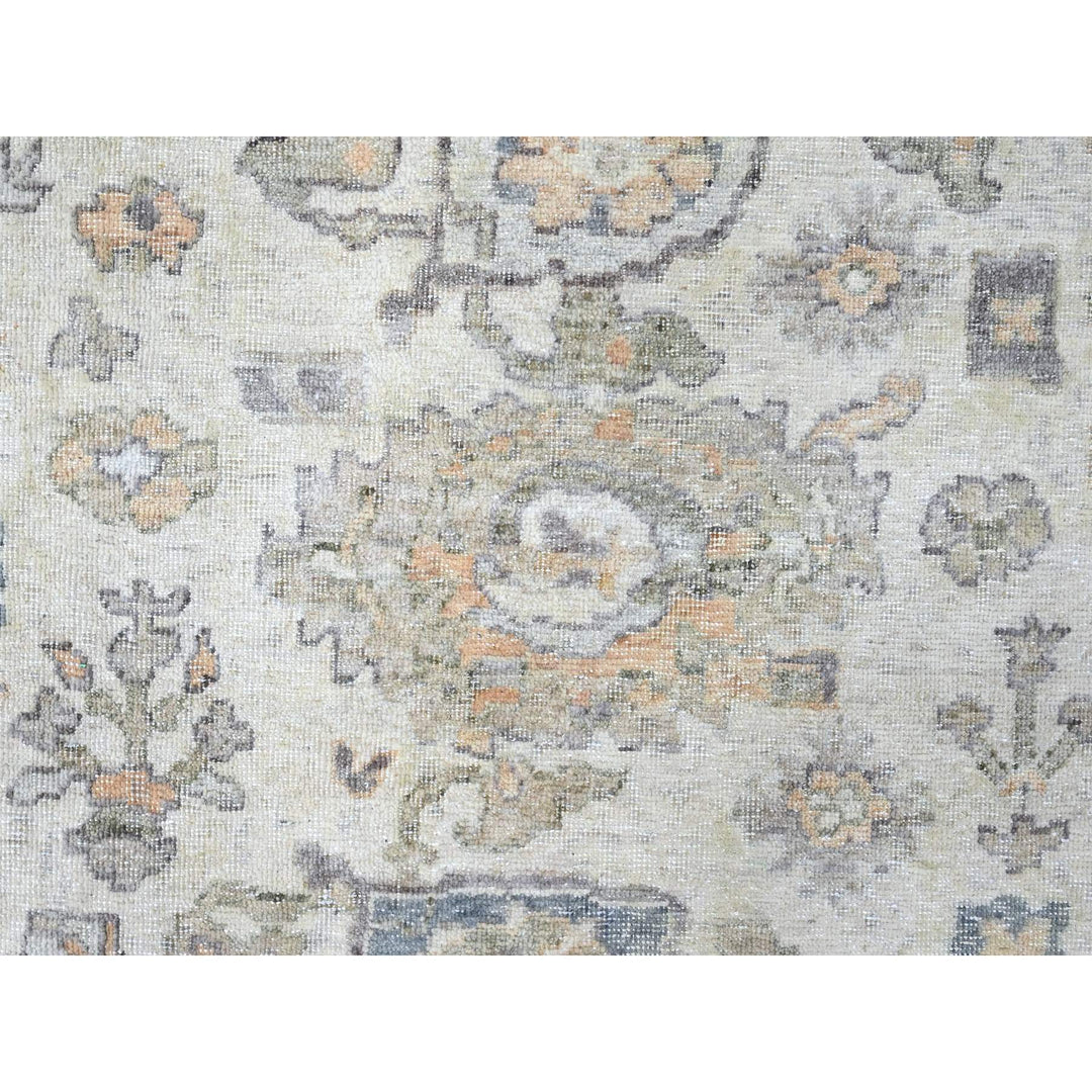8'10" x 11'10" New Hand Knotted Ivory Wool Rectangle Oriental Rug - MOA10210215