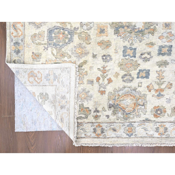 10'0" x 13'10" New Hand Knotted Ivory Wool Rectangle Oriental Rug - MOA10210216