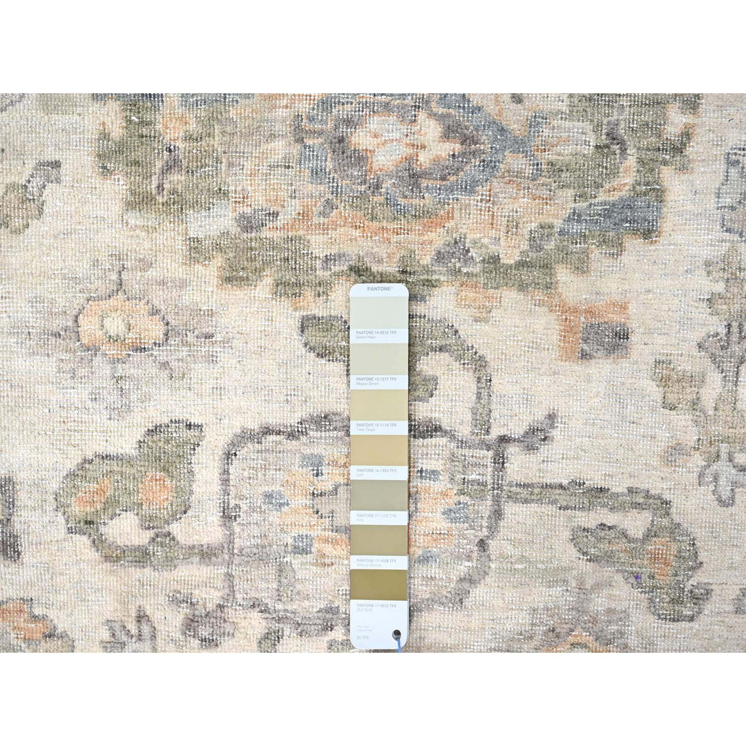 10'0" x 13'10" New Hand Knotted Ivory Wool Rectangle Oriental Rug - MOA10210216