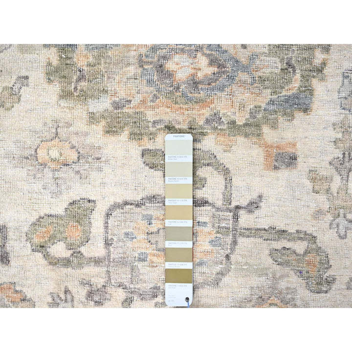 10'0" x 13'10" New Hand Knotted Ivory Wool Rectangle Oriental Rug - MOA10210216