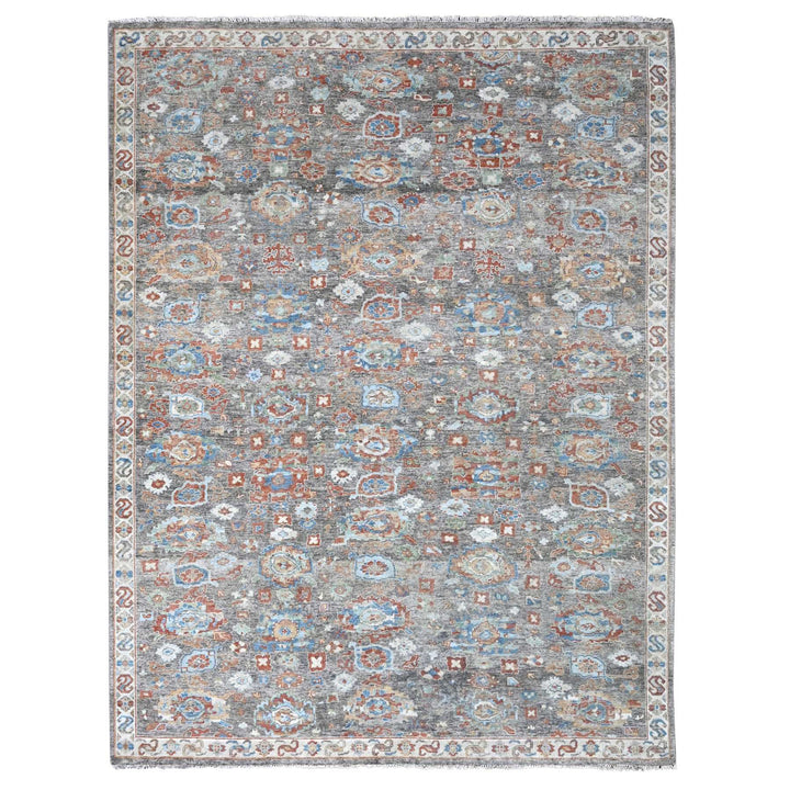 8'11" x 11'10" New Hand Knotted Brown Wool Rectangle Oriental Rug - MOA10210218