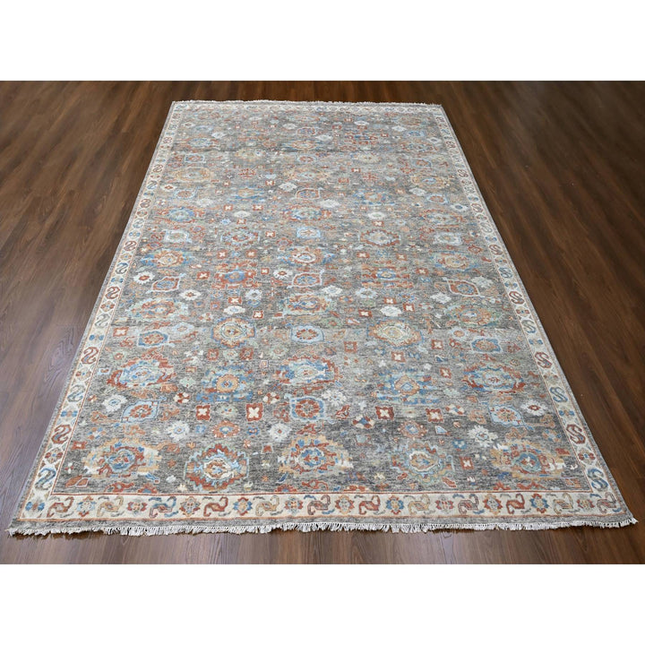 8'11" x 11'10" New Hand Knotted Brown Wool Rectangle Oriental Rug - MOA10210218