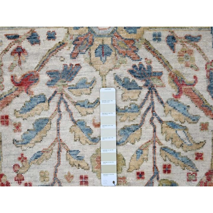 9'0" x 11'11" New Hand Knotted Ivory Wool Rectangle Oriental Rug - MOA10210220