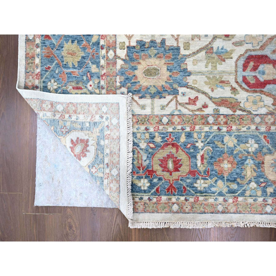 11'11" x 15'0" New Hand Knotted Ivory Wool Rectangle Oriental Rug - MOA10210222