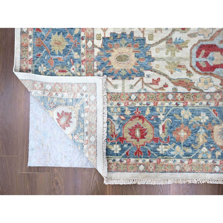 11'11" x 15'0" New Hand Knotted Ivory Wool Rectangle Oriental Rug - MOA10210222