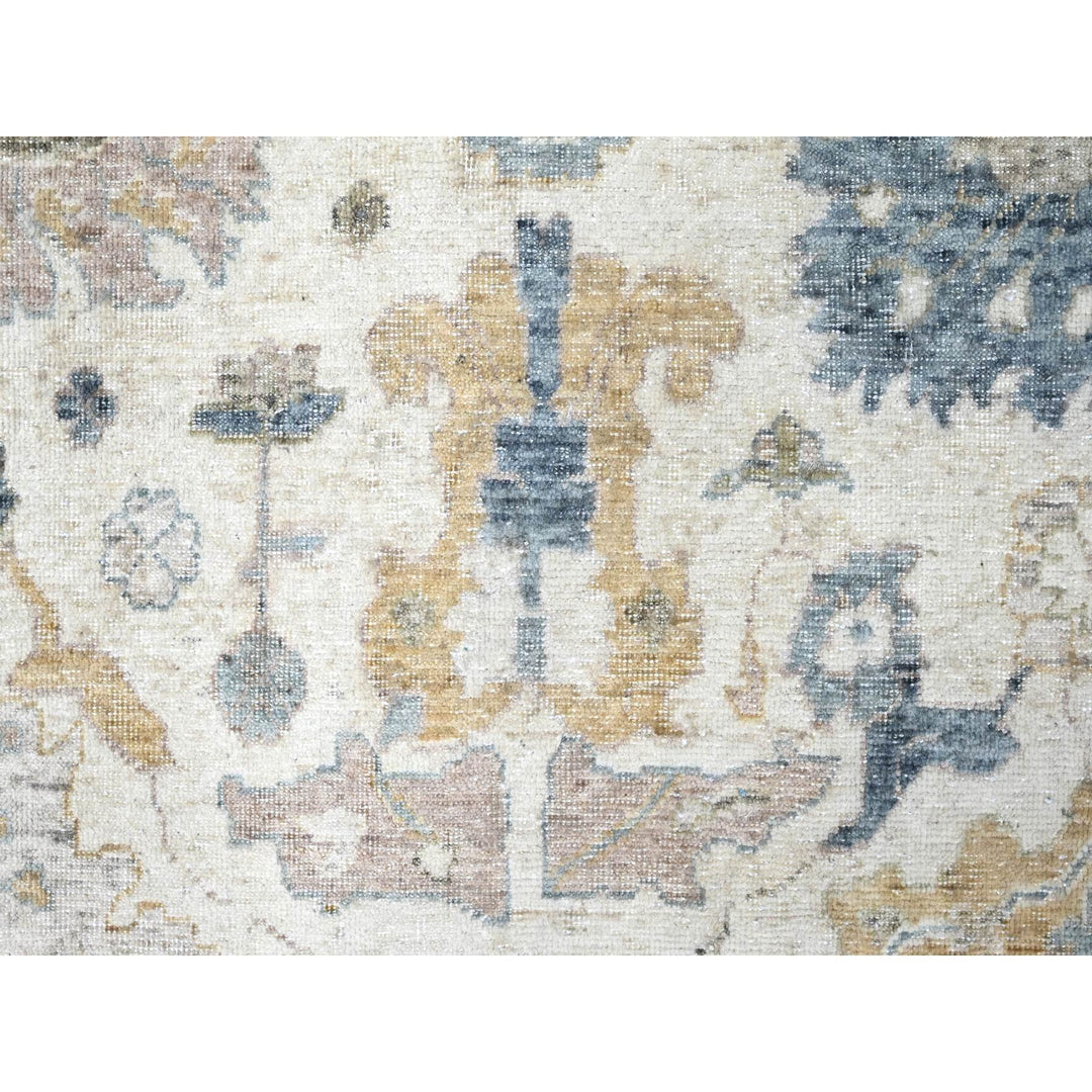 8'11" x 12'1" New Hand Knotted Ivory Wool Rectangle Oriental Rug - MOA10210224