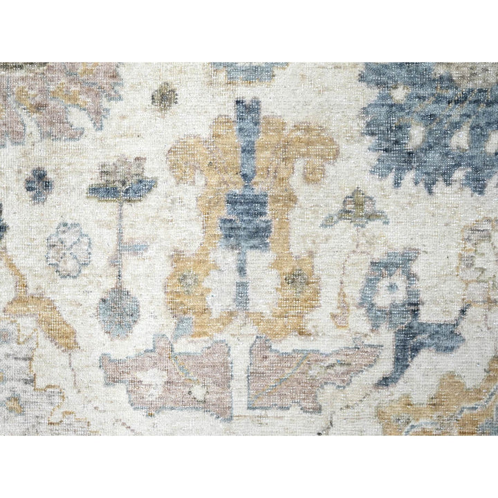 8'11" x 12'1" New Hand Knotted Ivory Wool Rectangle Oriental Rug - MOA10210224
