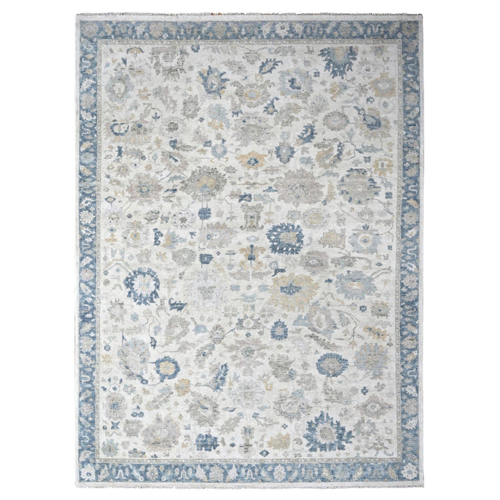 10'0" x 13'9" New Hand Knotted Ivory Wool Rectangle Oriental Rug - MOA10210225
