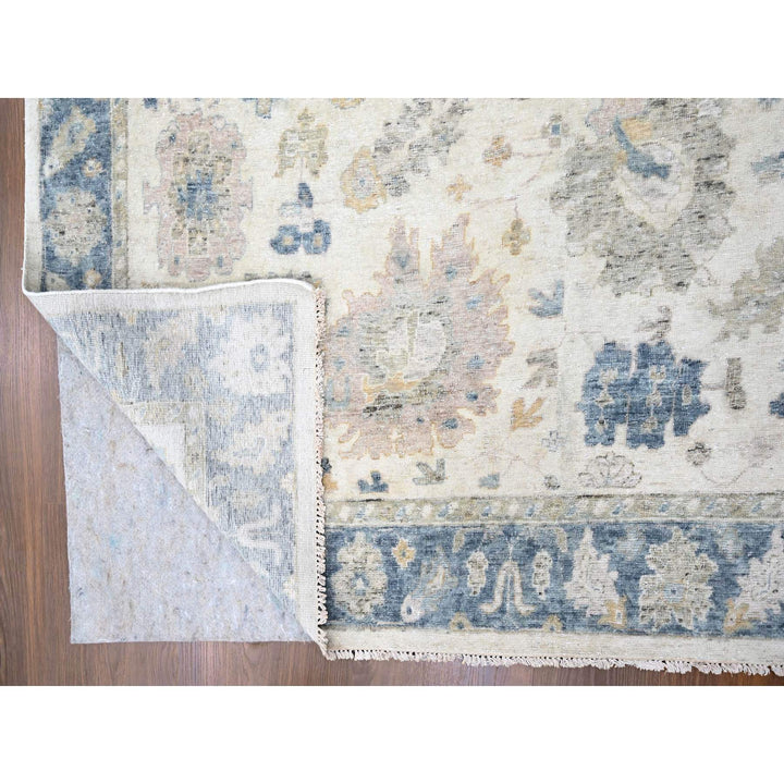 10'0" x 13'9" New Hand Knotted Ivory Wool Rectangle Oriental Rug - MOA10210225