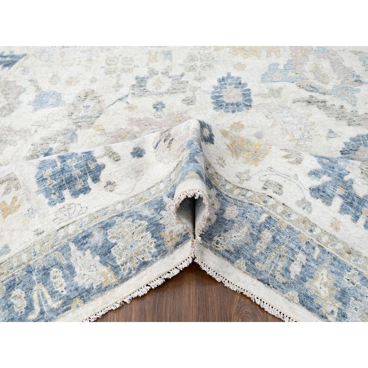 10'0" x 13'9" New Hand Knotted Ivory Wool Rectangle Oriental Rug - MOA10210225
