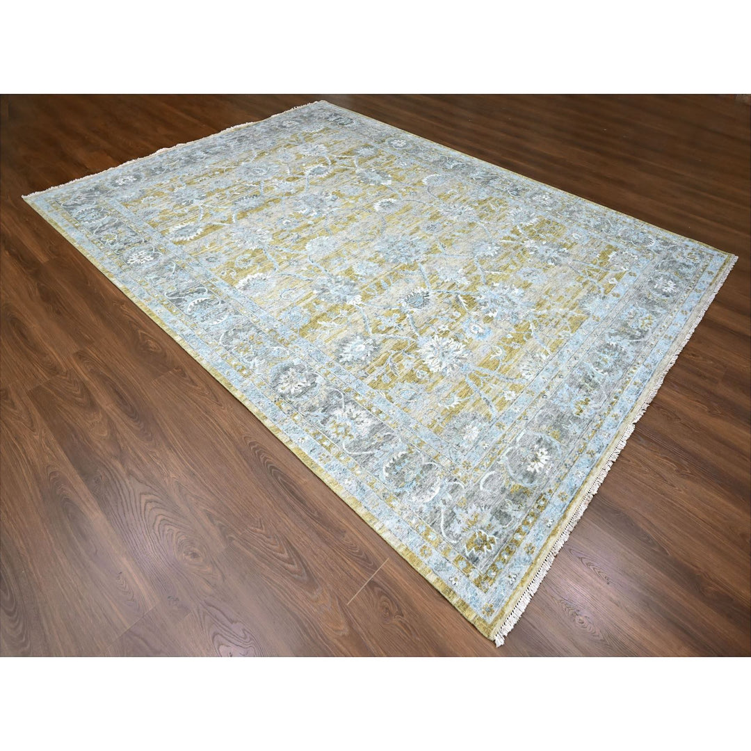 9'0" x 11'10" New Hand Knotted Brown Wool Rectangle Oriental Rug - MOA10210226