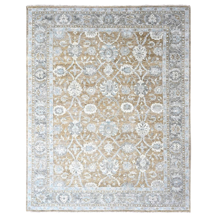 10'1" x 13'11" New Hand Knotted Brown Wool Rectangle Oriental Rug - MOA10210227