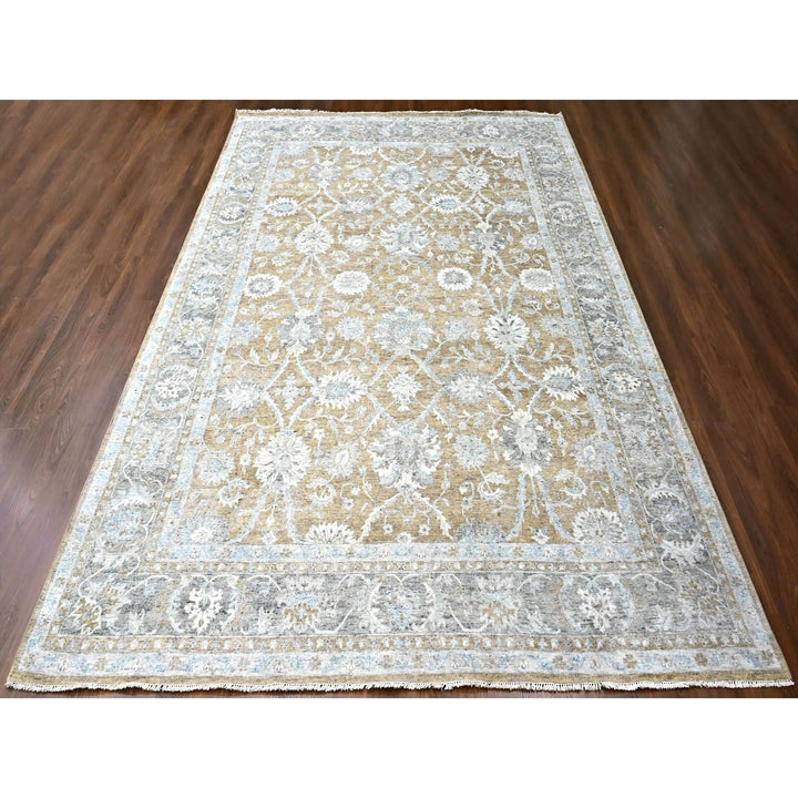 10'1" x 13'11" New Hand Knotted Brown Wool Rectangle Oriental Rug - MOA10210227