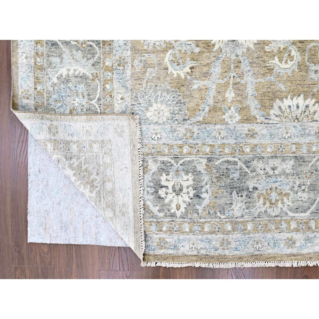 10'1" x 13'11" New Hand Knotted Brown Wool Rectangle Oriental Rug - MOA10210227