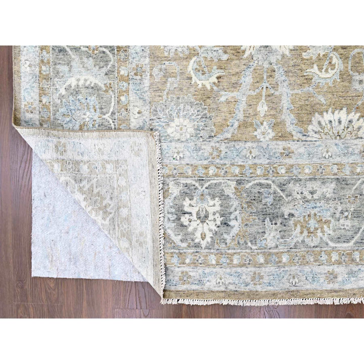 10'1" x 13'11" New Hand Knotted Brown Wool Rectangle Oriental Rug - MOA10210227