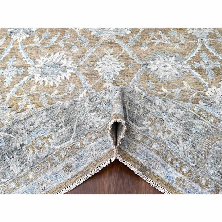 10'1" x 13'11" New Hand Knotted Brown Wool Rectangle Oriental Rug - MOA10210227