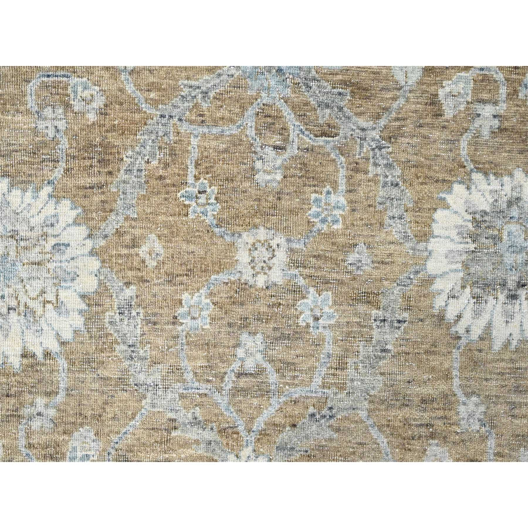 10'1" x 13'11" New Hand Knotted Brown Wool Rectangle Oriental Rug - MOA10210227