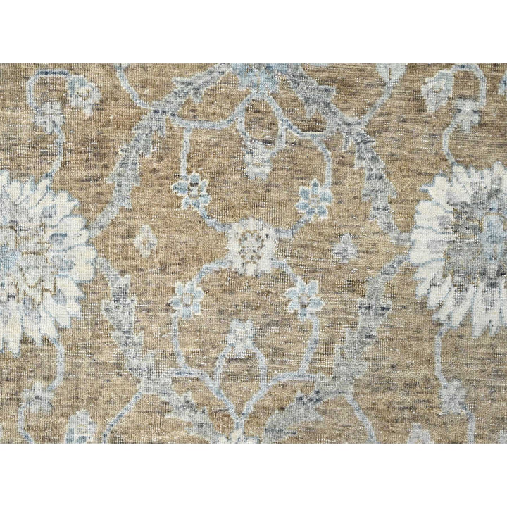 10'1" x 13'11" New Hand Knotted Brown Wool Rectangle Oriental Rug - MOA10210227
