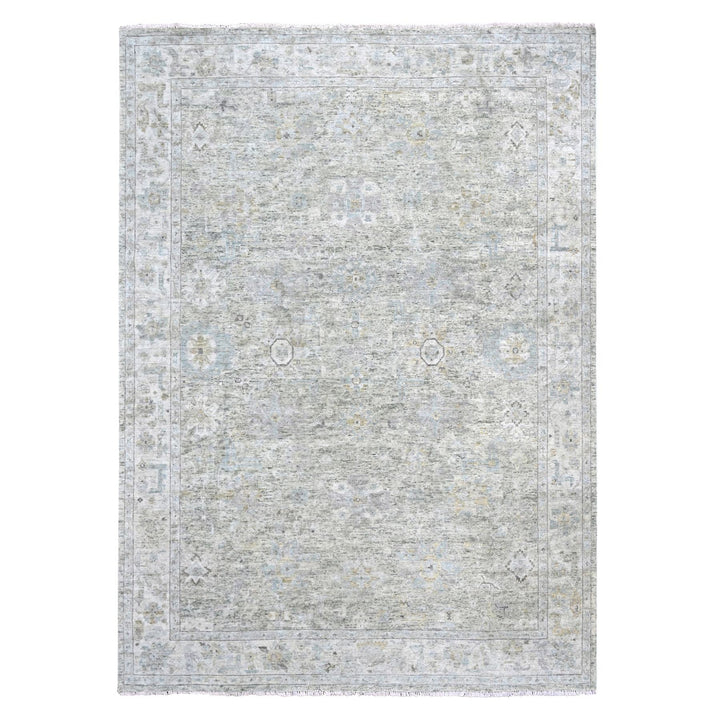 8'11" x 11'10" New Hand Knotted Green Wool Rectangle Oriental Rug - MOA10210228