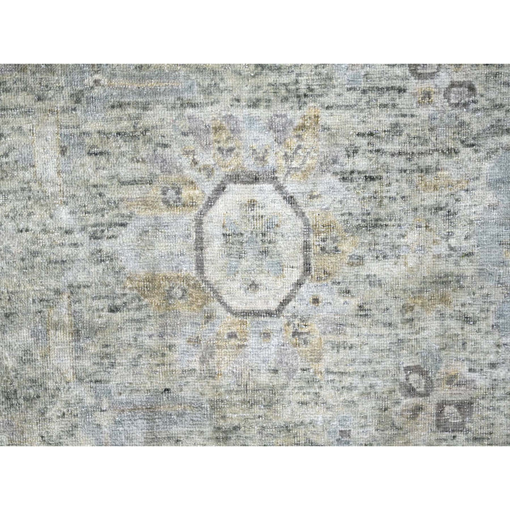 8'11" x 11'10" New Hand Knotted Green Wool Rectangle Oriental Rug - MOA10210228