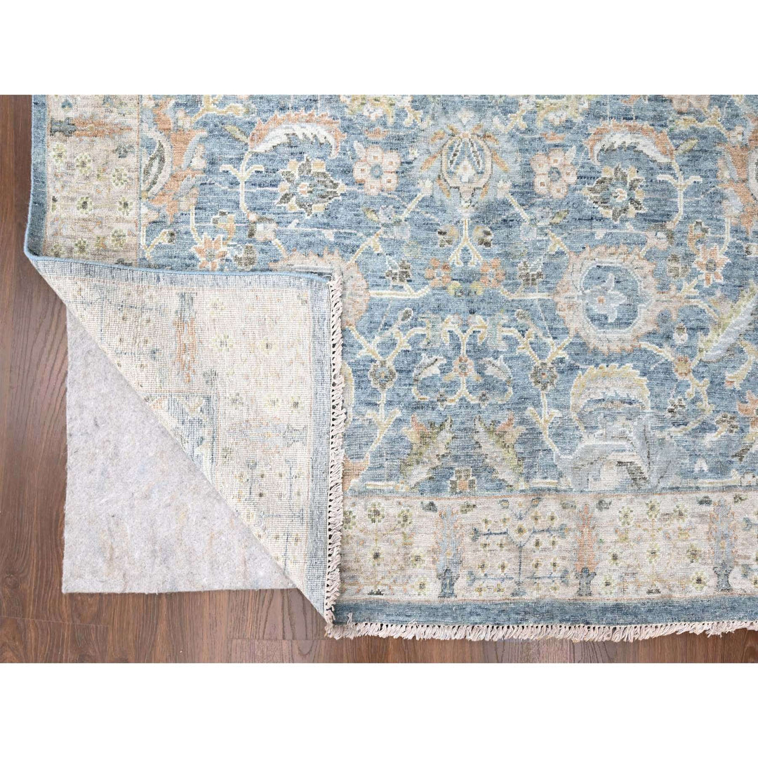 8'11" x 11'11" New Hand Knotted Blue Wool Rectangle Oriental Rug - MOA10210229