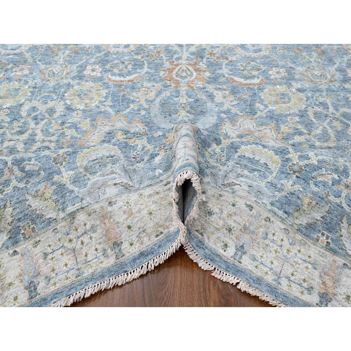 8'11" x 11'11" New Hand Knotted Blue Wool Rectangle Oriental Rug - MOA10210229