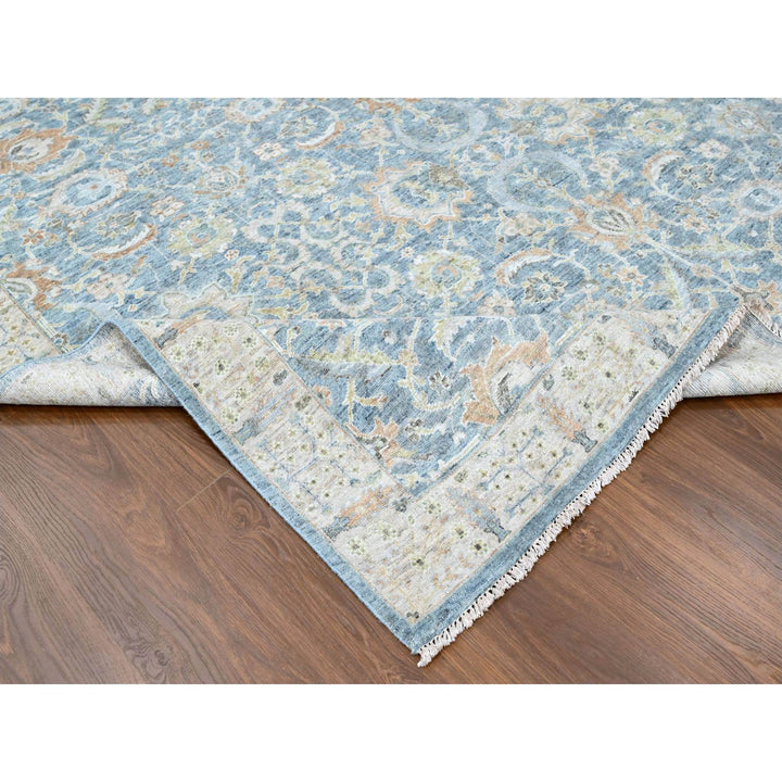 8'11" x 11'11" New Hand Knotted Blue Wool Rectangle Oriental Rug - MOA10210229