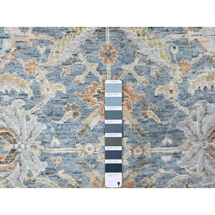 8'11" x 11'11" New Hand Knotted Blue Wool Rectangle Oriental Rug - MOA10210229