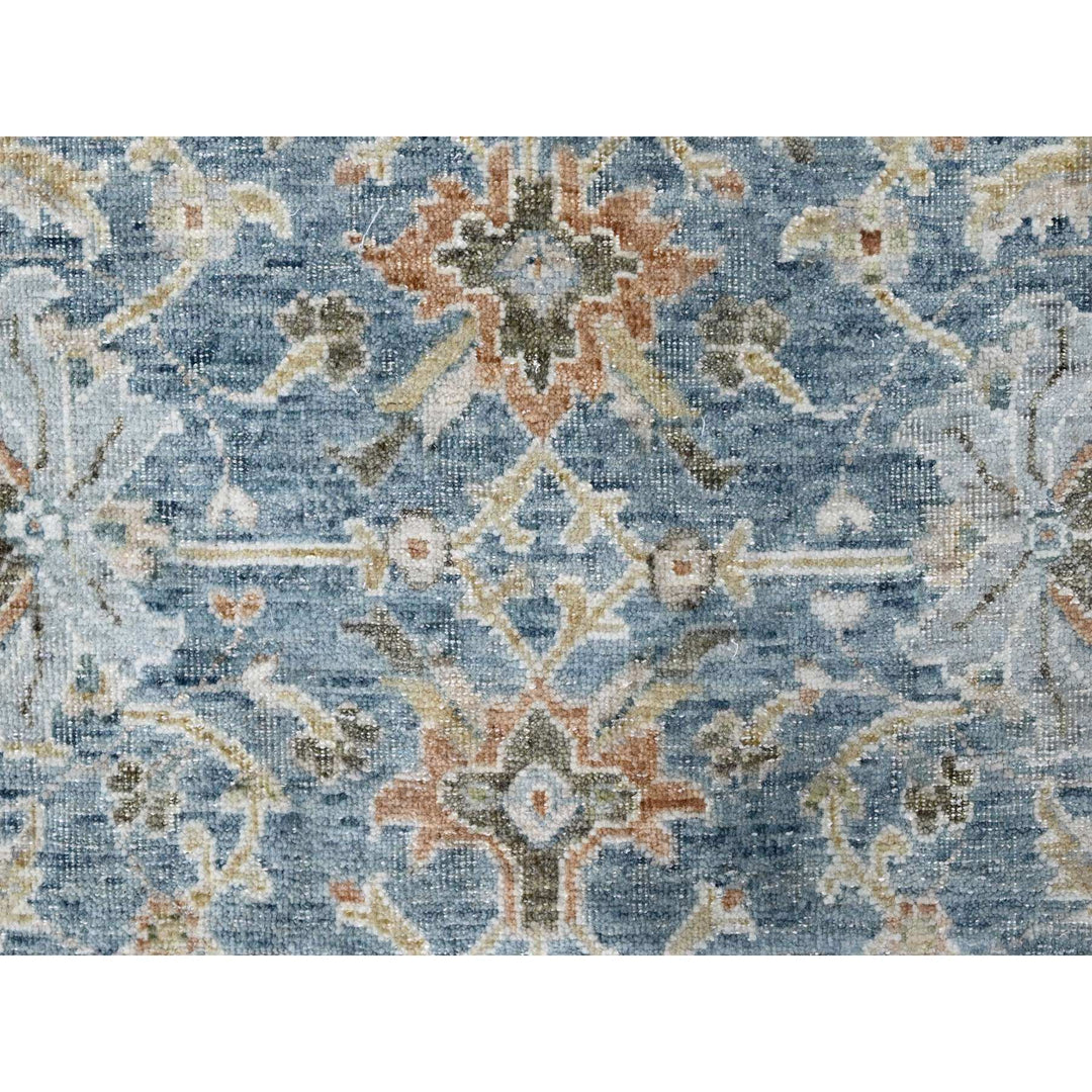 8'11" x 11'11" New Hand Knotted Blue Wool Rectangle Oriental Rug - MOA10210229