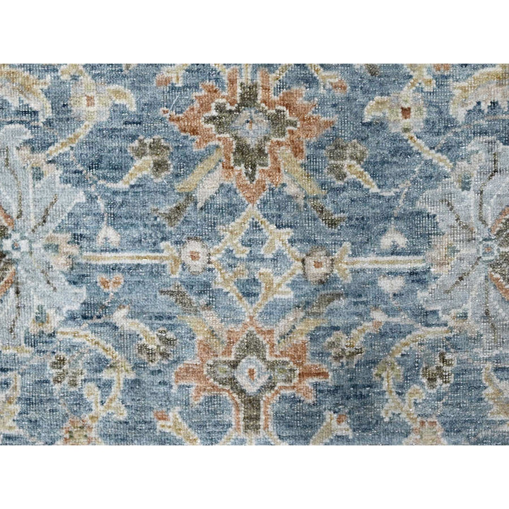 8'11" x 11'11" New Hand Knotted Blue Wool Rectangle Oriental Rug - MOA10210229
