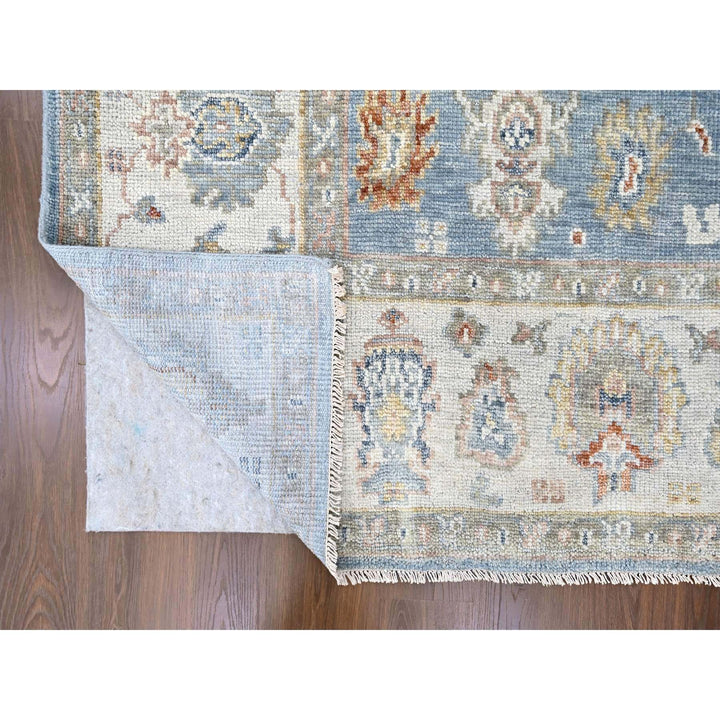 9'2" x 11'10" New Hand Knotted Blue Wool Rectangle Oriental Rug - MOA10210241