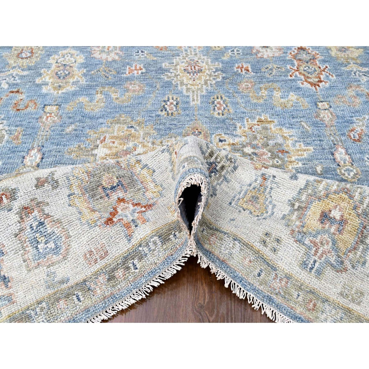 9'2" x 11'10" New Hand Knotted Blue Wool Rectangle Oriental Rug - MOA10210241