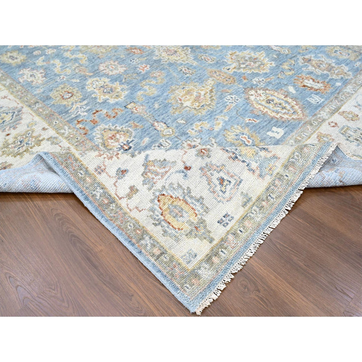 9'2" x 11'10" New Hand Knotted Blue Wool Rectangle Oriental Rug - MOA10210241