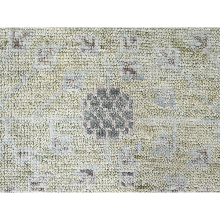 9'0" x 12'0" New Hand Knotted Green Wool Rectangle Oriental Rug - MOA10210242