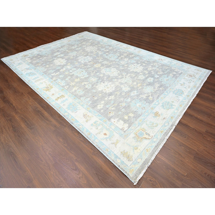 10'0" x 14'0" New Hand Knotted Grey Wool Rectangle Oriental Rug - MOA10210245
