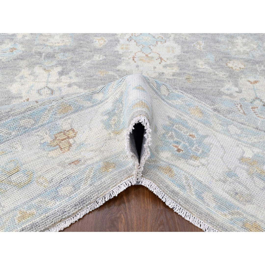 10'0" x 14'0" New Hand Knotted Grey Wool Rectangle Oriental Rug - MOA10210245