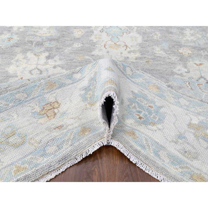 10'0" x 14'0" New Hand Knotted Grey Wool Rectangle Oriental Rug - MOA10210245