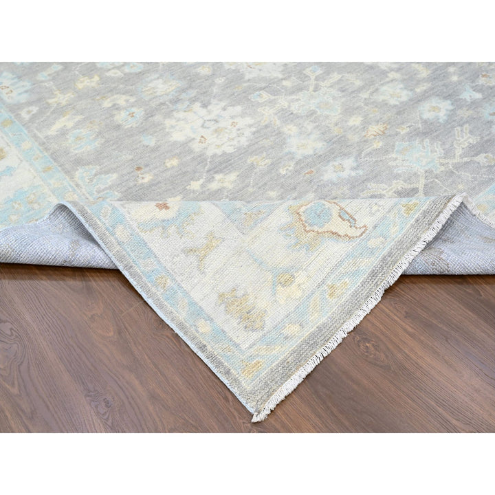 10'0" x 14'0" New Hand Knotted Grey Wool Rectangle Oriental Rug - MOA10210245