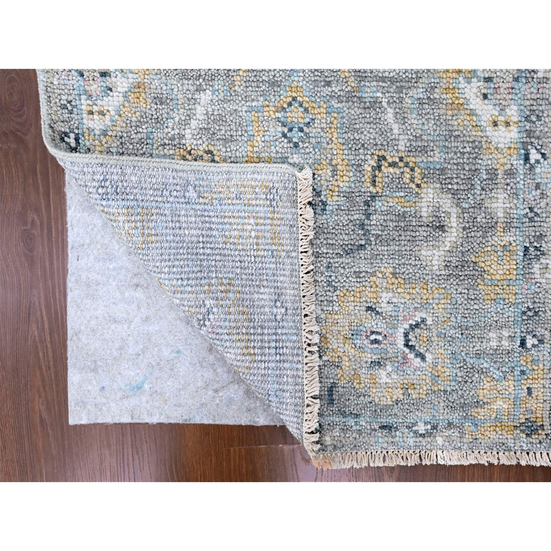 2'7" x 8'5" New Hand Knotted Grey Wool Runner Oriental Rug - MOA10210247