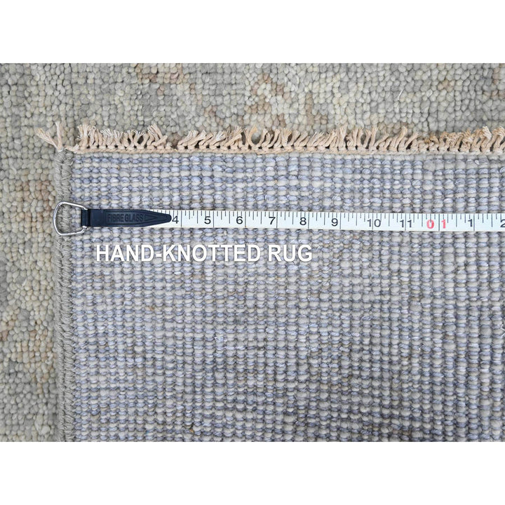 2'5" x 11'3" New Hand Knotted Grey Wool Runner Oriental Rug - MOA10210248