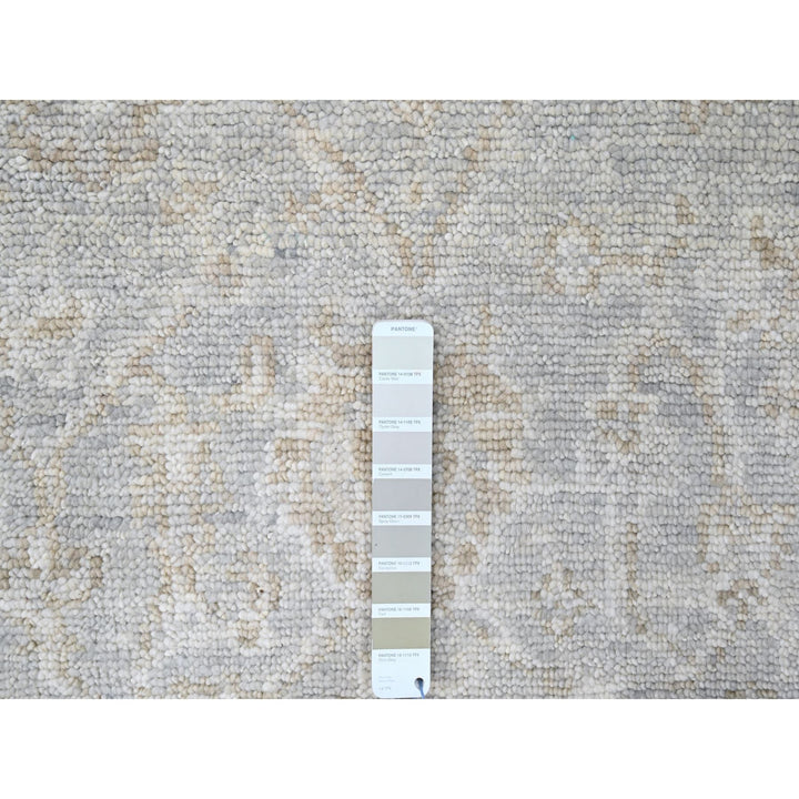 2'6" x 8'5" New Hand Knotted Grey Wool Runner Oriental Rug - MOA10210254
