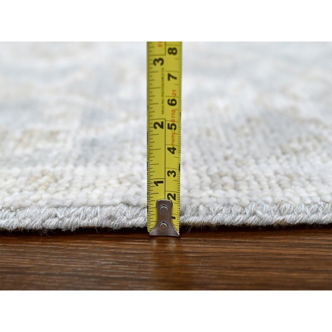 2'6" x 8'5" New Hand Knotted Grey Wool Runner Oriental Rug - MOA10210254